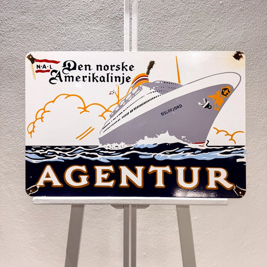 Den Norske Amerikalinje Agentur Ship Metal Tabela