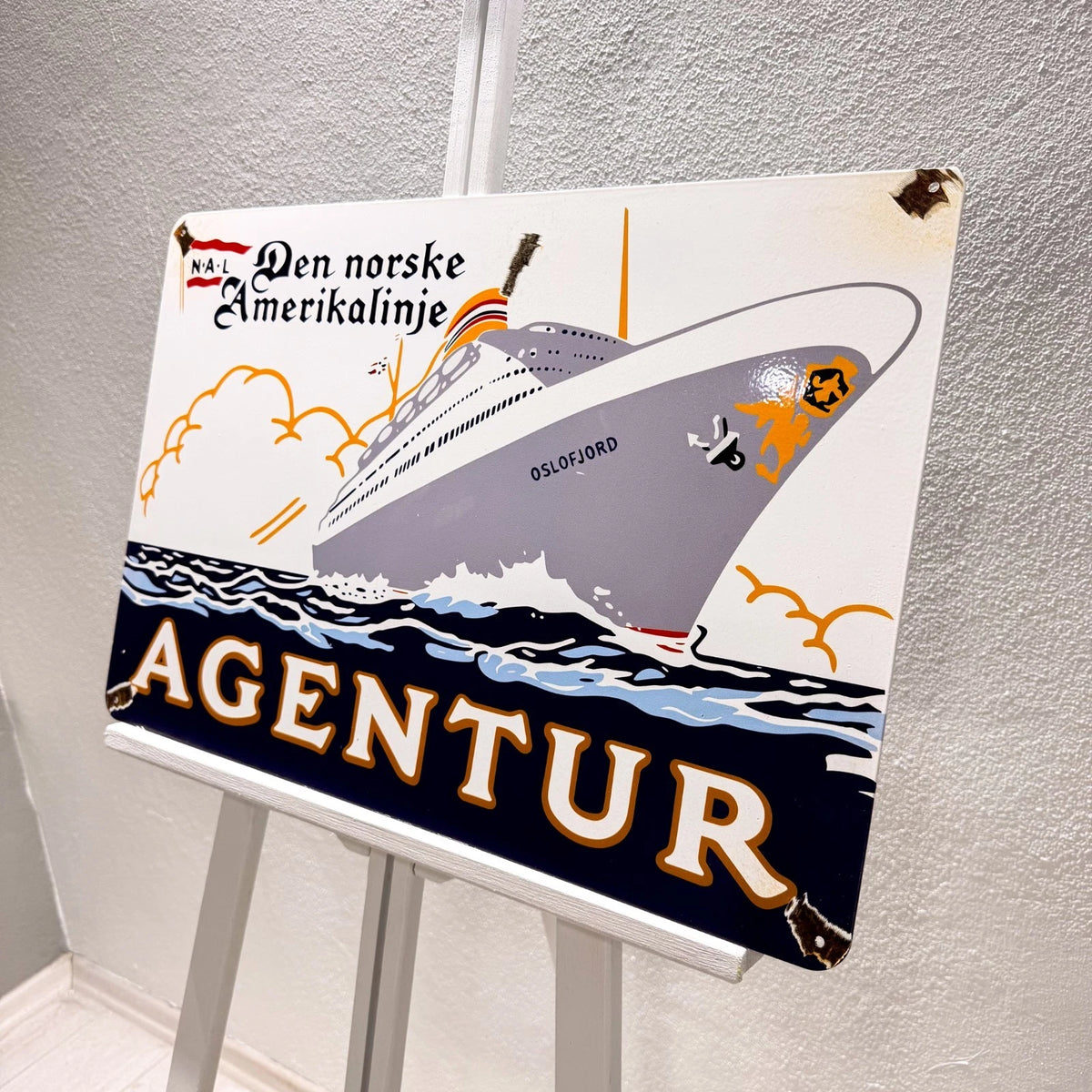 Den Norske Amerikalinje Agentur Ship Metal Tabela