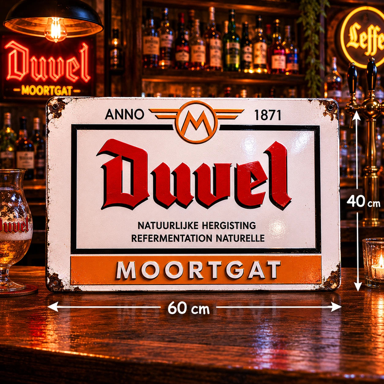 Duvel Moortgat Rusted Brewery Metal Tabela