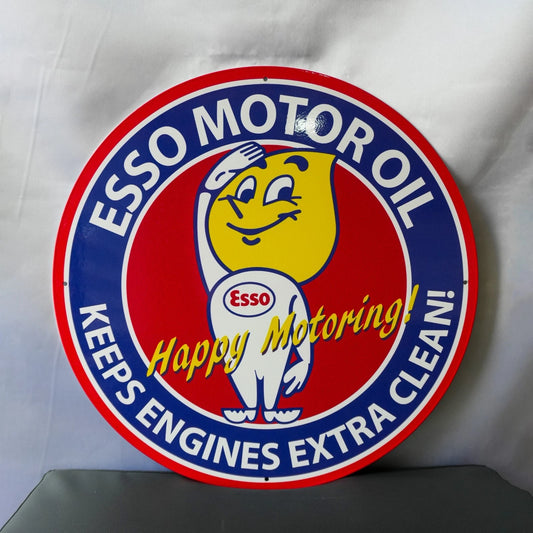 Esso Motor Oil - Happy Motoring! - Oil Drop Mascot - 19.7 Metal Tabela