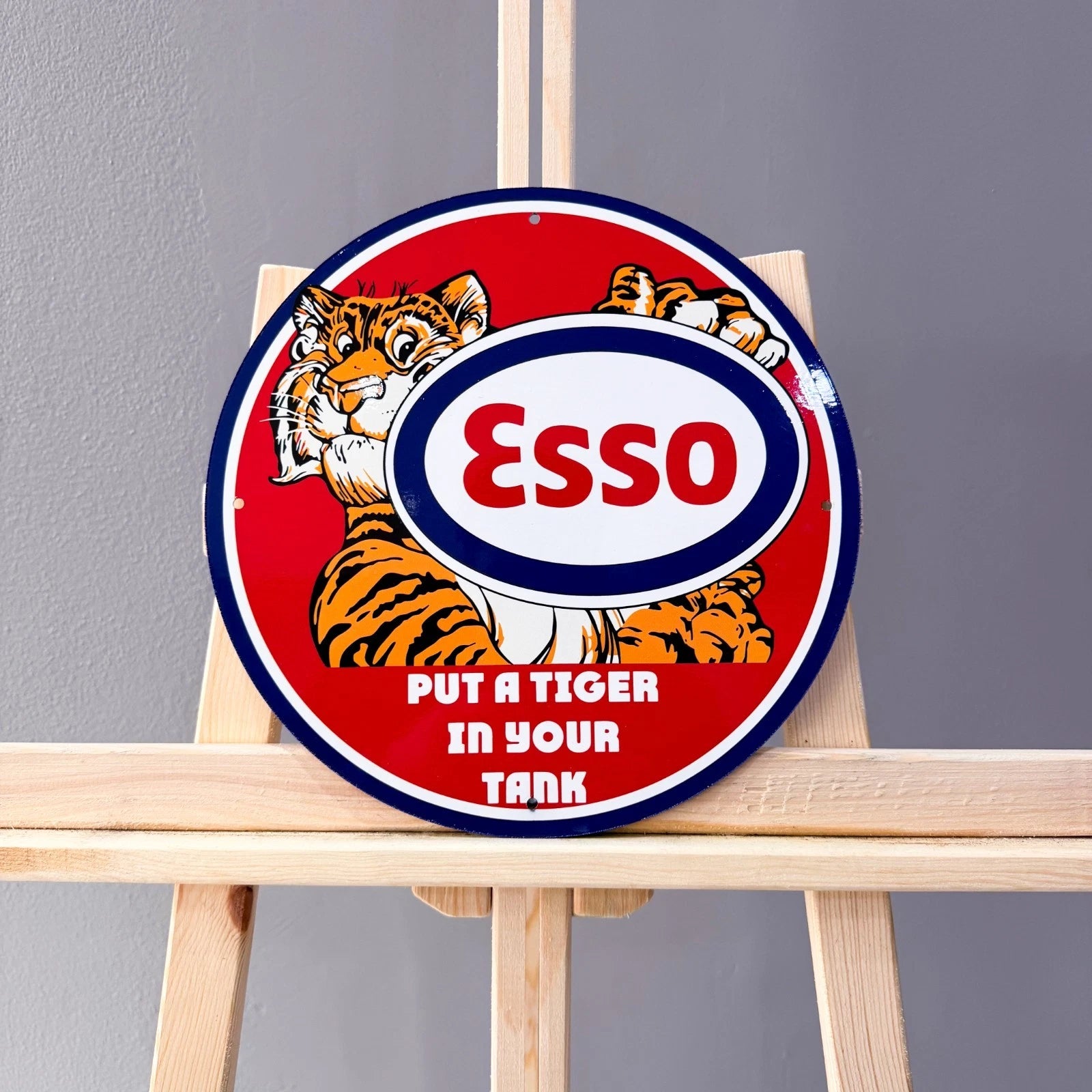 Esso Put a Tiger in Your Tank Red Metal Tabela