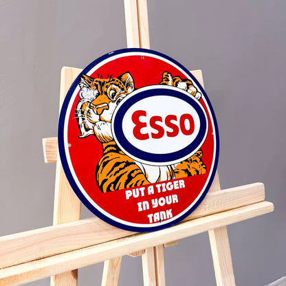 Esso Put a Tiger in Your Tank Red Metal Tabela