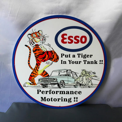 Esso - Put a Tiger in Your Tank!! - Tiger Motoring - 19.7 Metal Tabela