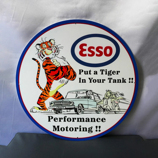 Esso - Put a Tiger in Your Tank!! - Tiger Motoring - 19.7 Metal Tabela