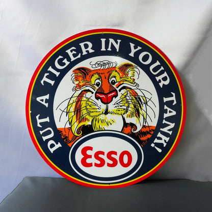 Esso Tiger Head - Put a Tiger in Your Tank! Metal Tabela