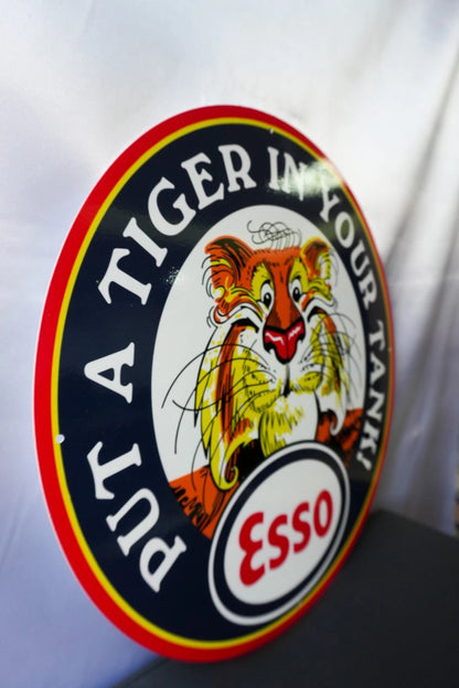 Esso Tiger Head - Put a Tiger in Your Tank! Metal Tabela