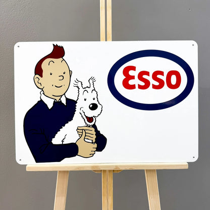 Esso Tintin Advertising Metal Tabela