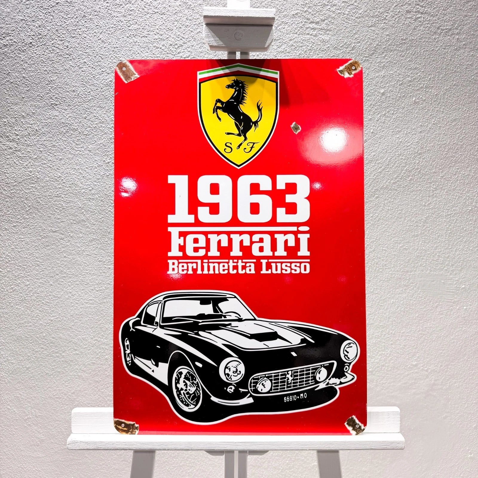 Ferrari 1963 Berlinetta Lusso Rusted Metal Tabela