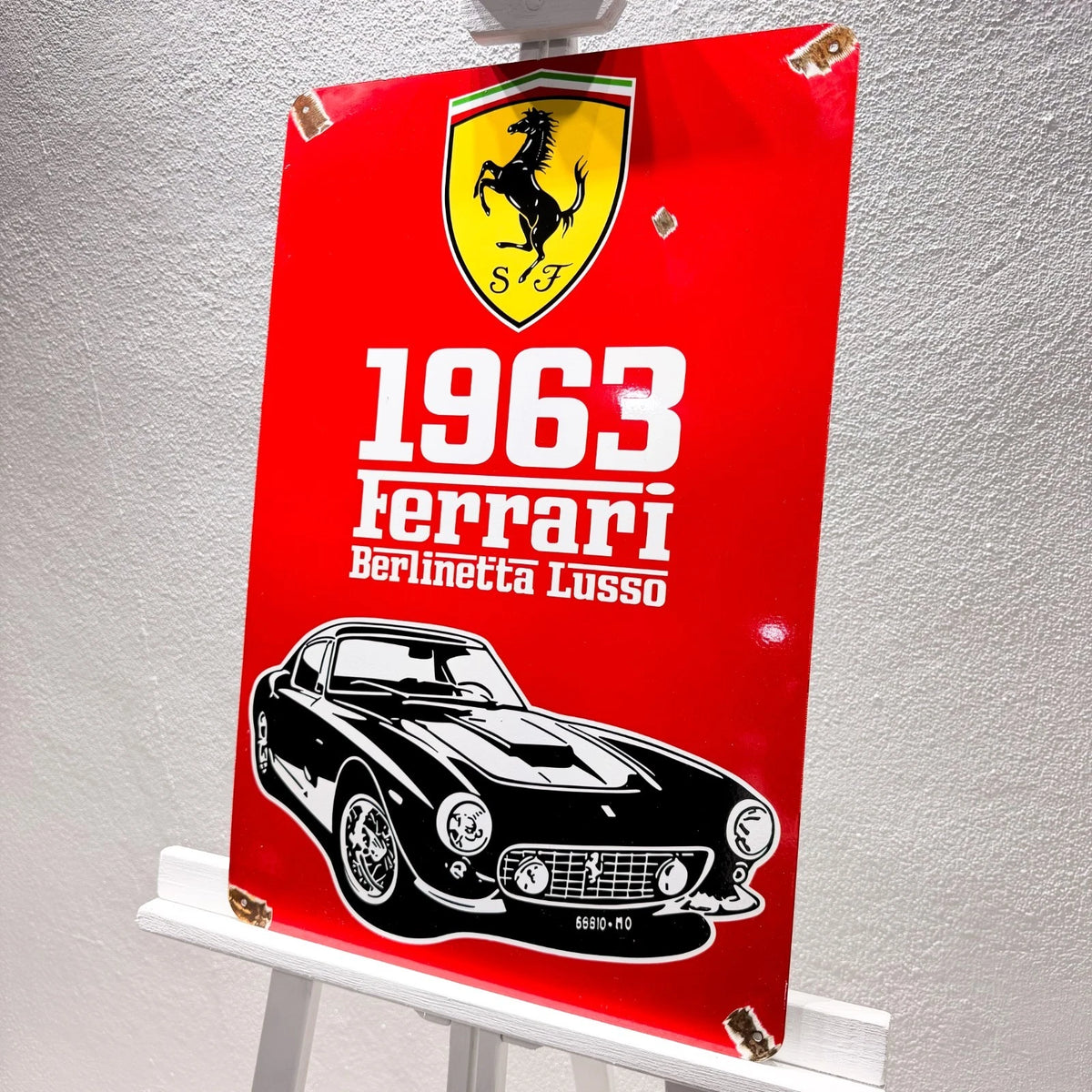 Ferrari 1963 Berlinetta Lusso Rusted Metal Tabela