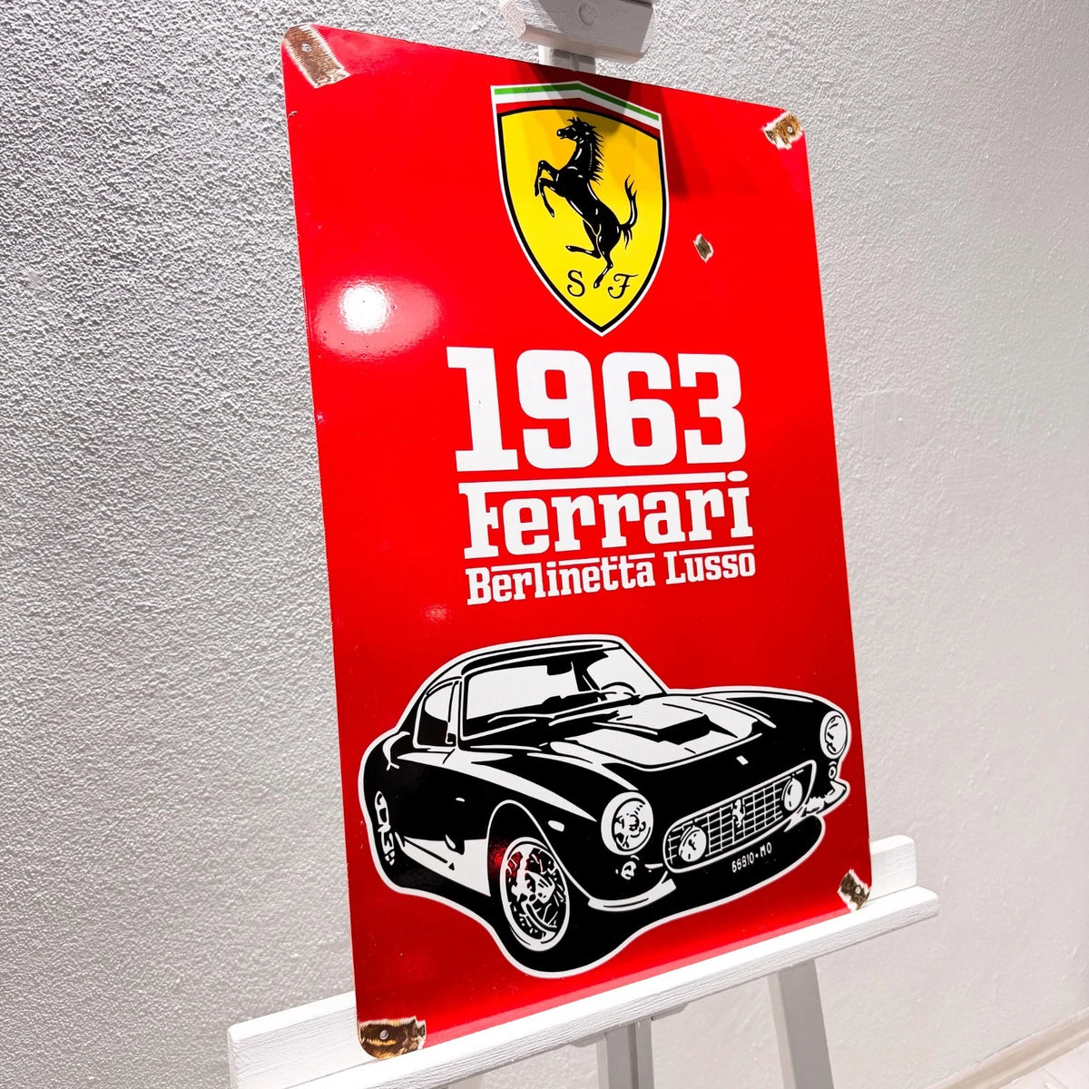 Ferrari 1963 Berlinetta Lusso Rusted Metal Tabela