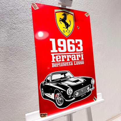Ferrari 1963 Berlinetta Lusso Rusted Metal Tabela