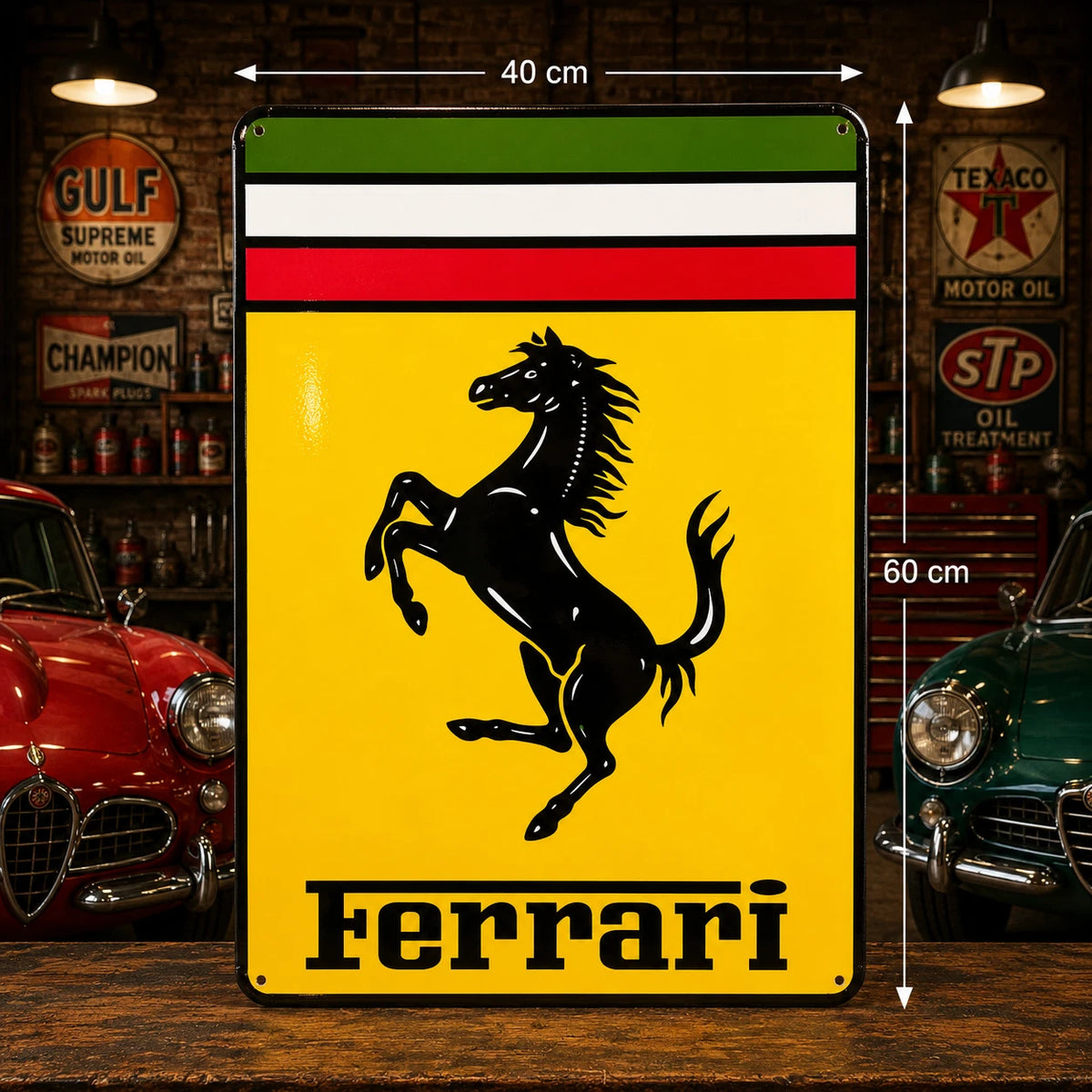 Ferrari Cavallino Rampante Metal Tabela