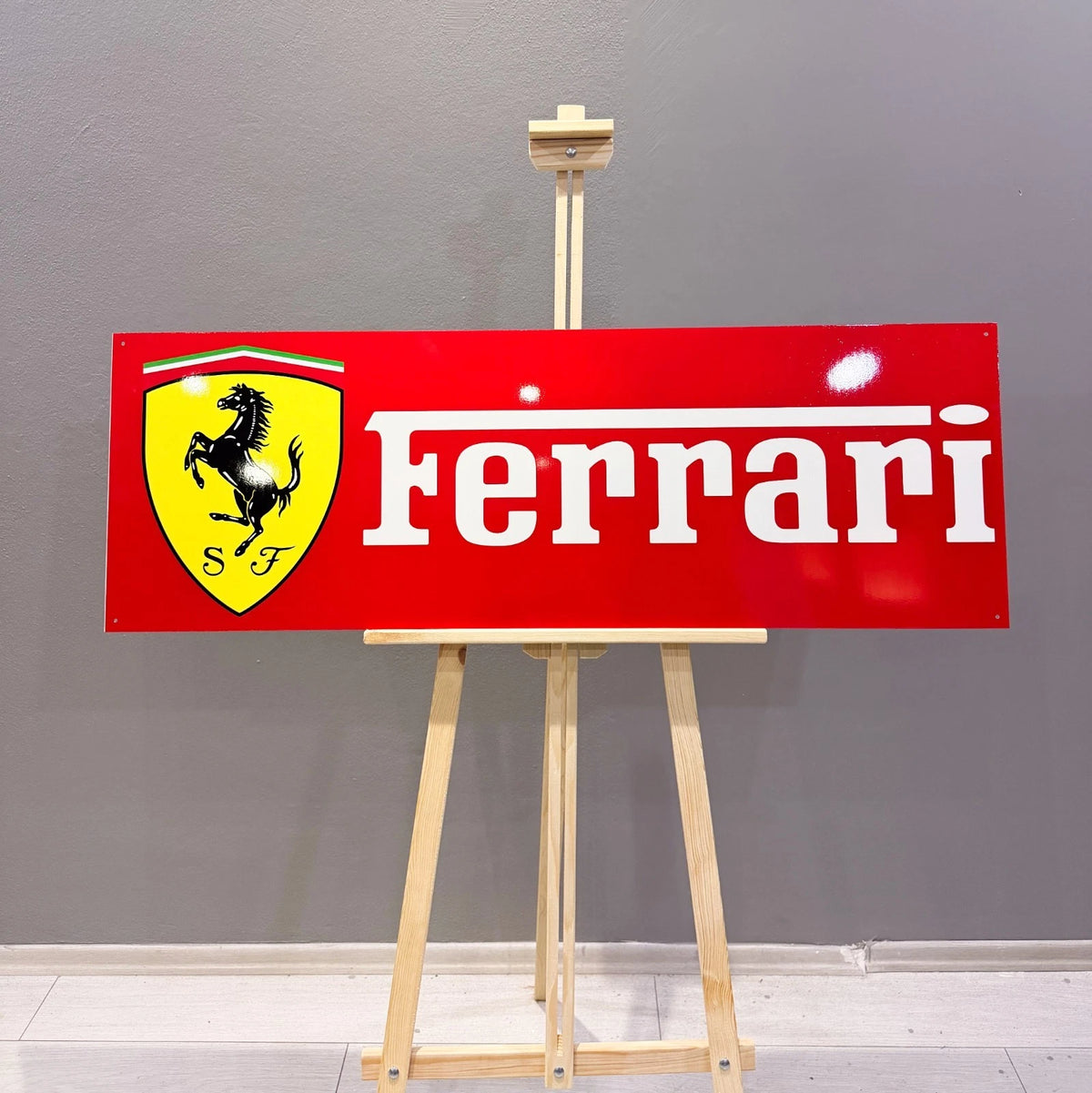 Ferrari Classic Logo Metal Tabela
