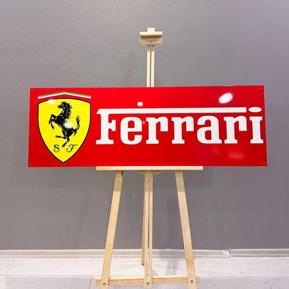 Ferrari Classic Logo Metal Tabela