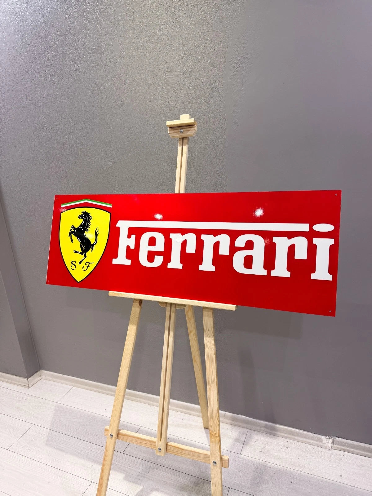 Ferrari Classic Logo Metal Tabela
