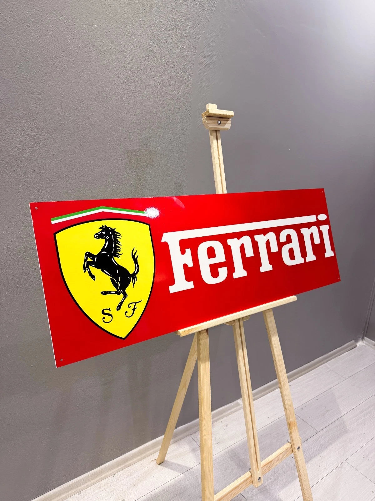 Ferrari Classic Logo Metal Tabela