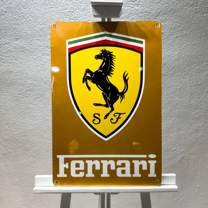 Ferrari Rusty Shield Metal Tabela