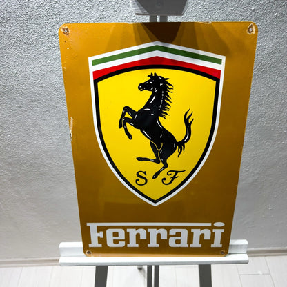 Ferrari Rusty Shield Metal Tabela