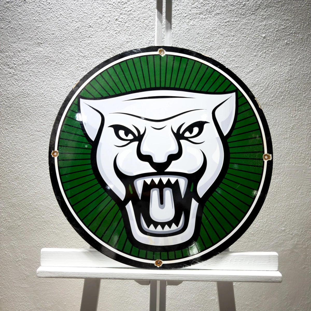 Jaguar Growler Logo Rusted Metal Tabela