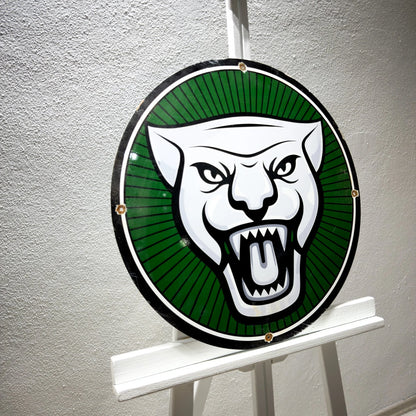 Jaguar Growler Logo Rusted Metal Tabela