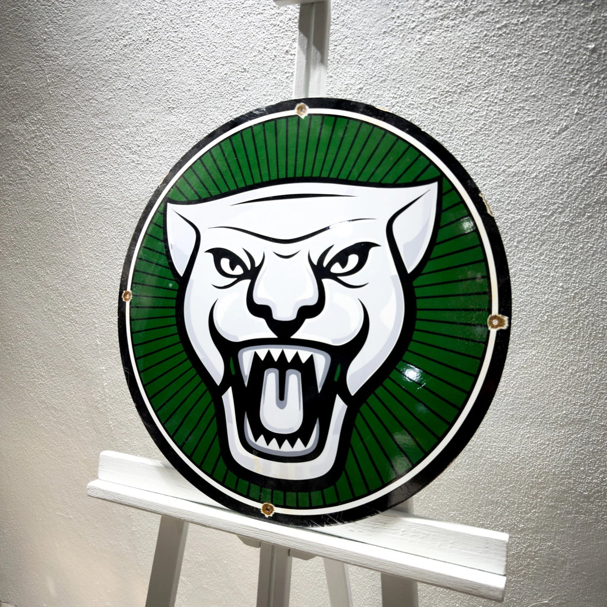 Jaguar Growler Logo Rusted Metal Tabela