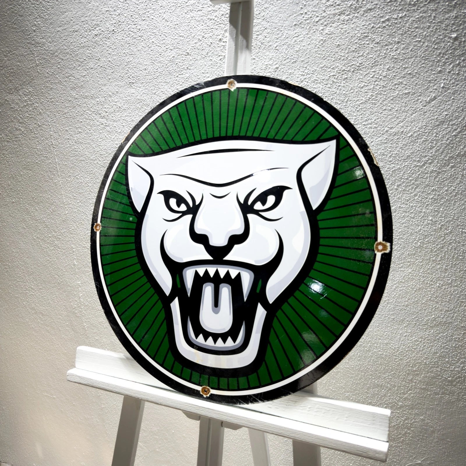 Jaguar Growler Logo Rusted Metal Tabela