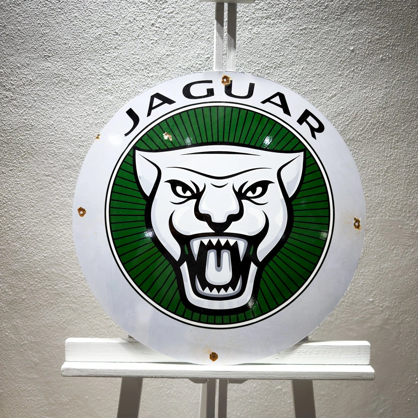 Jaguar Growler Logo Rusted Metal Tabela