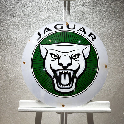 Jaguar Growler Logo Rusted Metal Tabela