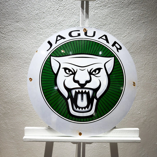 Jaguar Growler Logo Rusted Metal Tabela