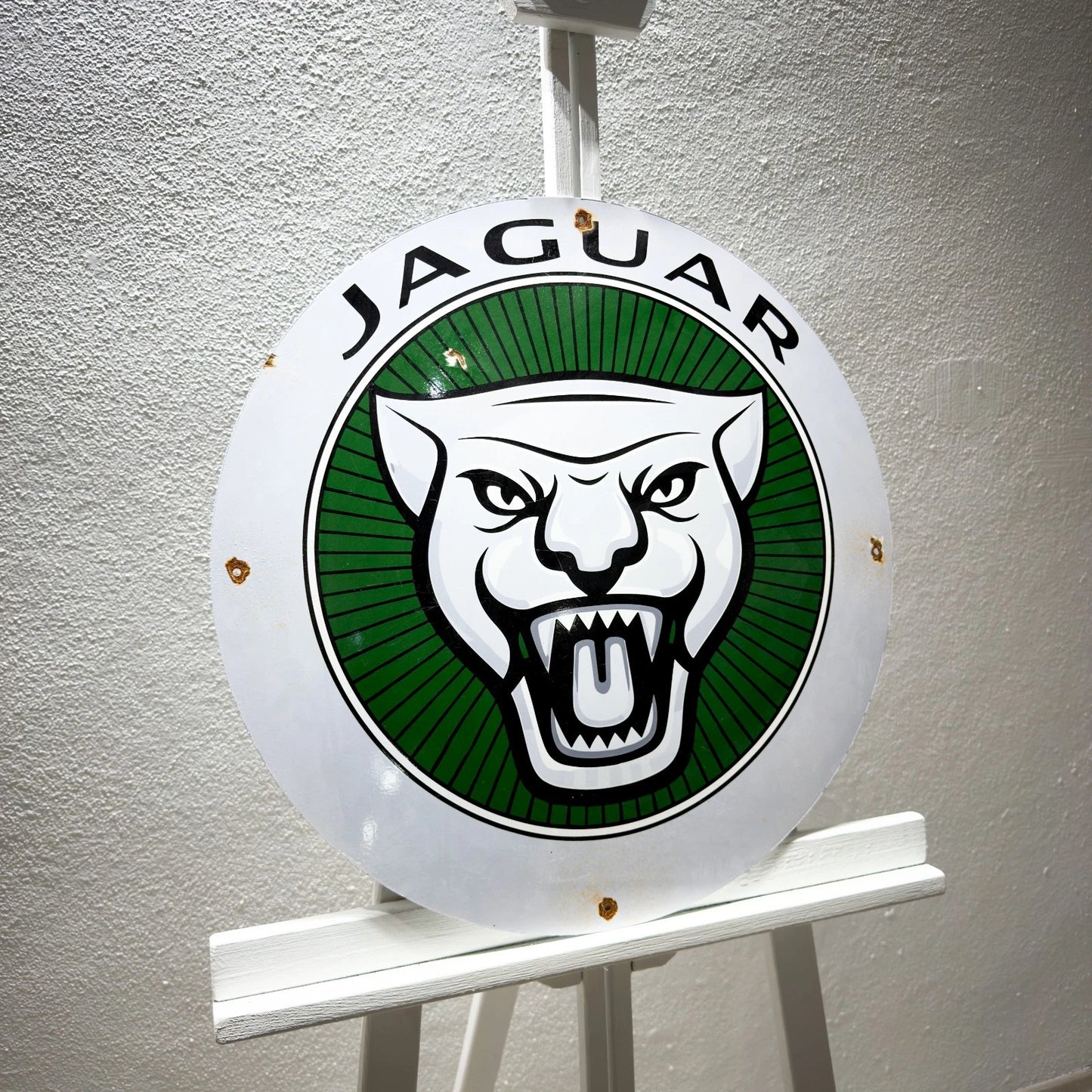 Jaguar Growler Logo Rusted Metal Tabela