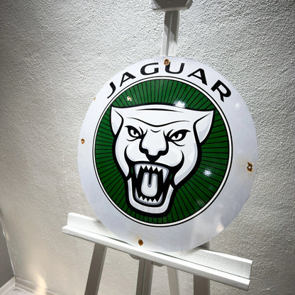 Jaguar Growler Logo Rusted Metal Tabela