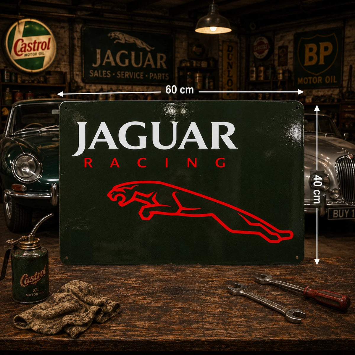 Jaguar Racing Leaping Cat Metal Tabela
