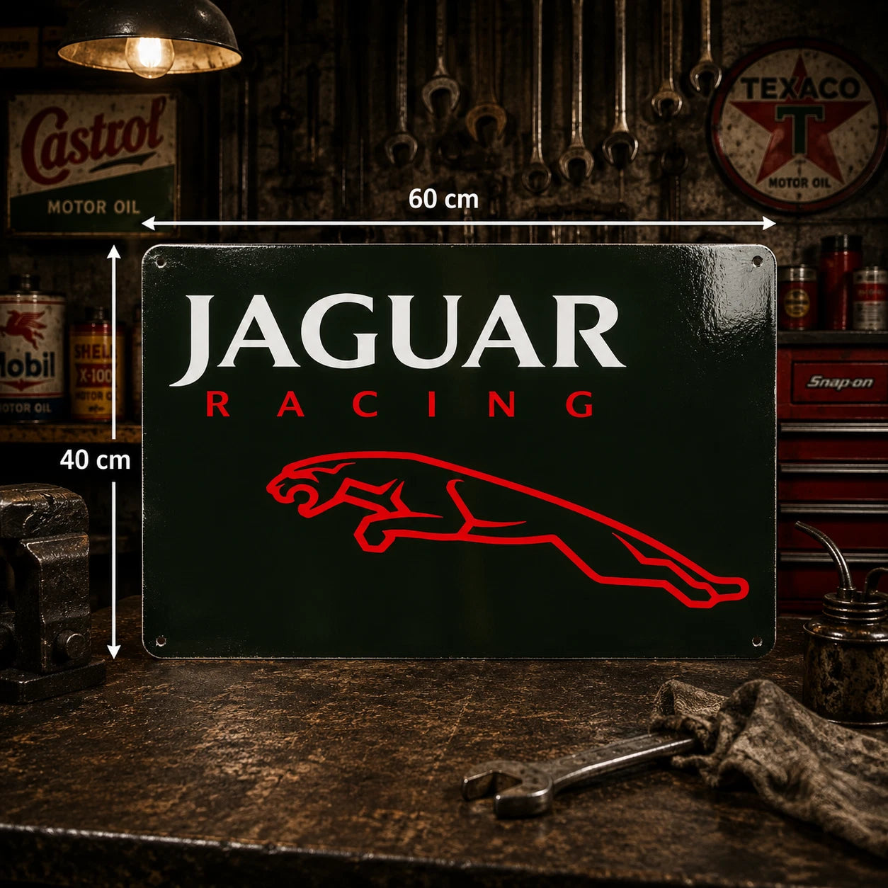 Jaguar Racing Leaping Cat Metal Tabela