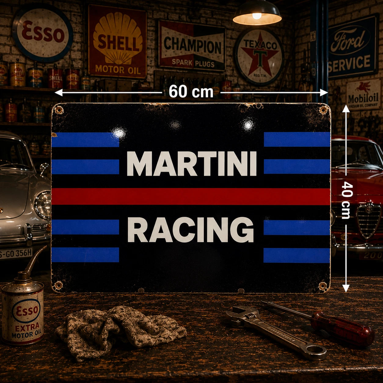 Martini Rusty Racing Metal Tabela