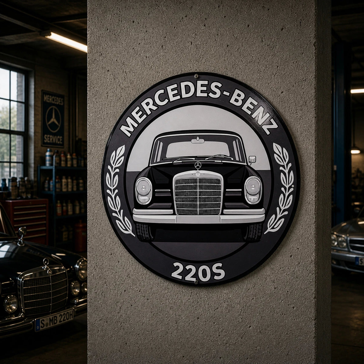 Mercedes Benz 220S Classic Car Metal Tabela