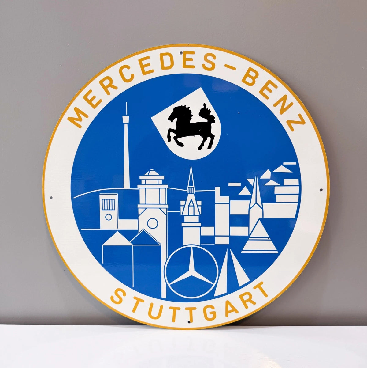 Mercedes Stuttgart City Skyline Metal Tabela