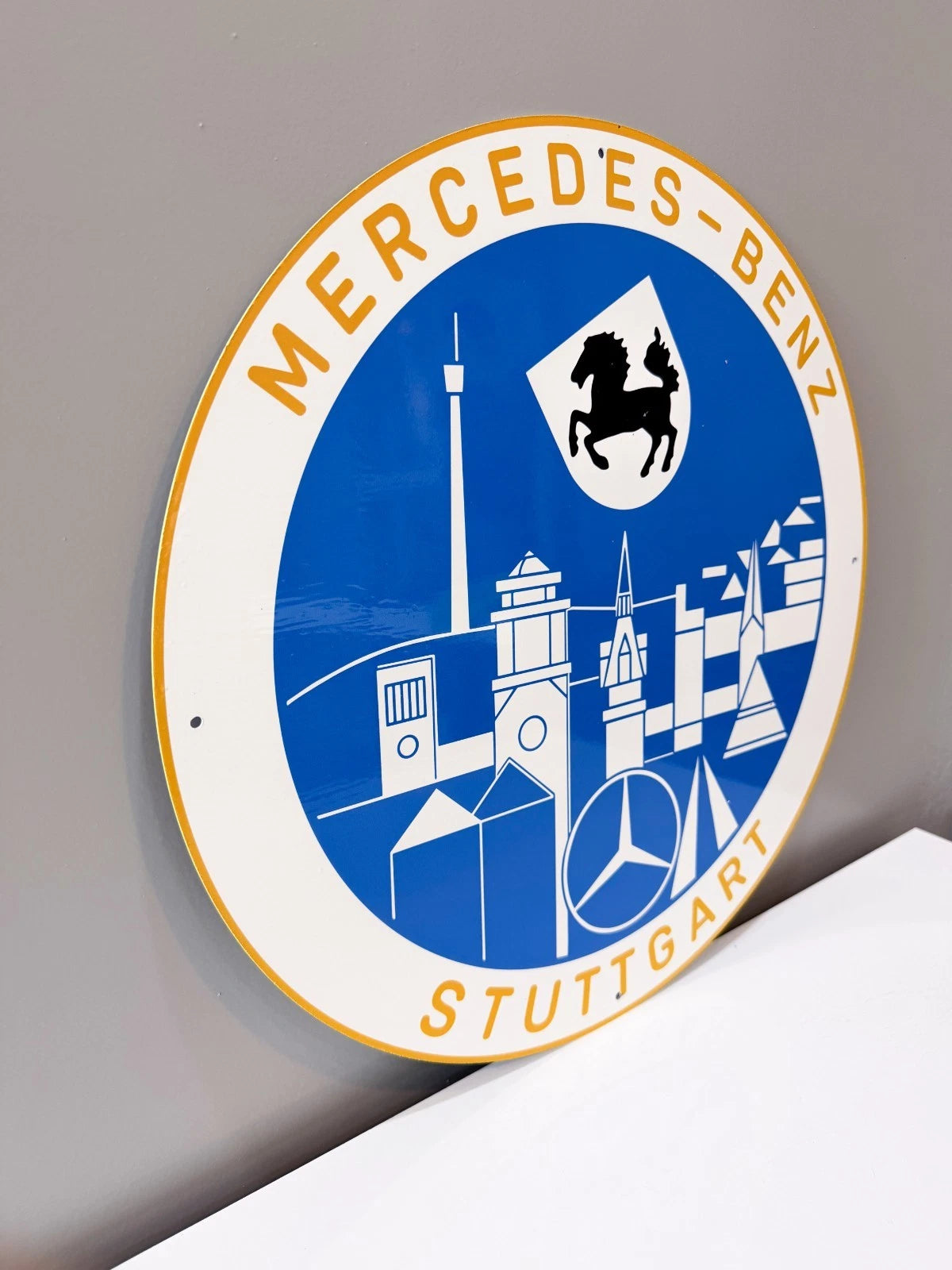 Mercedes Stuttgart City Skyline Metal Tabela