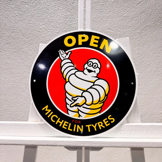 Michelin Bibendum Open for Michelin Tyres Metal Tabela