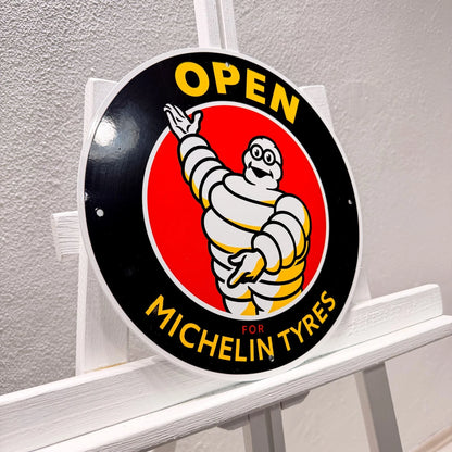Michelin Bibendum "Open for Michelin Tyres Metal Tabela