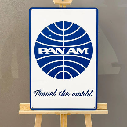 Pan Am - Travel the World Airline Logo Metal Tabela