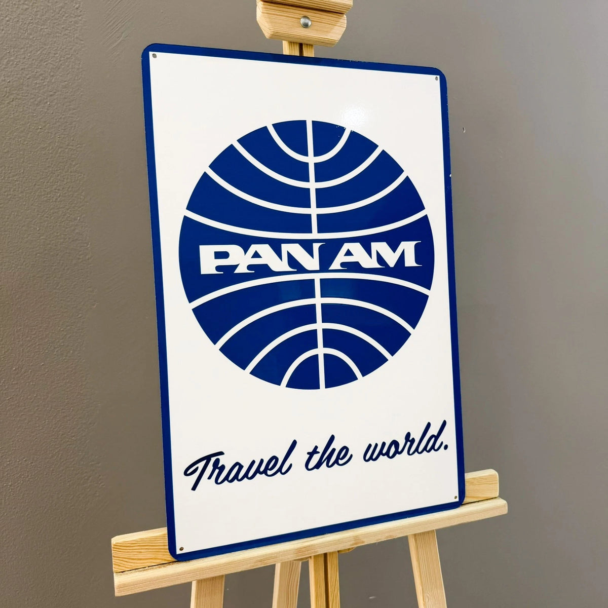 Pan Am - Travel the World" Airline Logo Metal Tabela