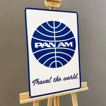 Pan Am - Travel the World" Airline Logo Metal Tabela