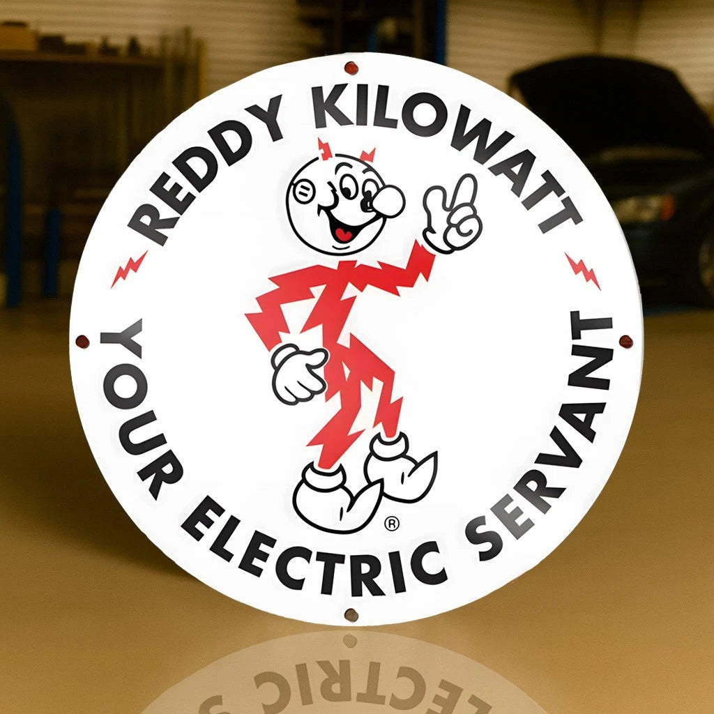 Reddy Kilowatt - Your Electric Servant Metal Tabela