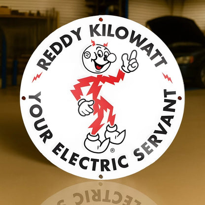 Reddy Kilowatt - Your Electric Servant Metal Tabela