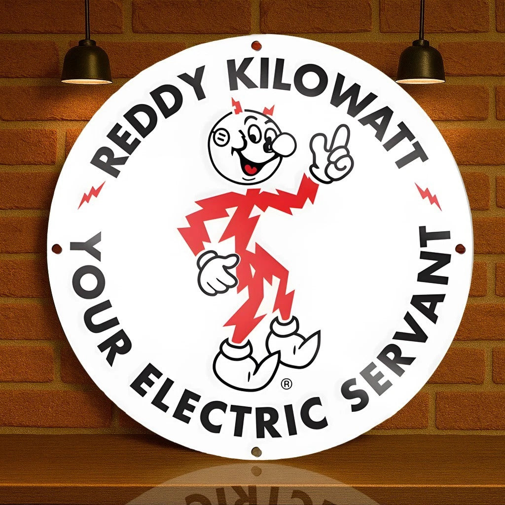 Reddy Kilowatt - Your Electric Servant Metal Tabela