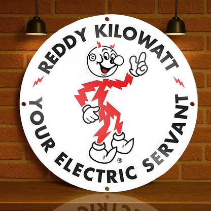 Reddy Kilowatt - Your Electric Servant Metal Tabela