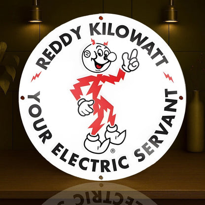 Reddy Kilowatt - Your Electric Servant Metal Tabela