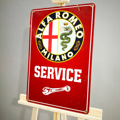 Rusted Alfa Romeo Service Metal Tabela