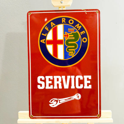 Rusted Alfa Romeo Service Metal Tabela