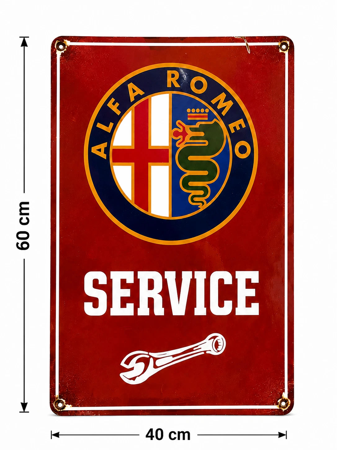 Rusted Alfa Romeo Service Metal Tabela